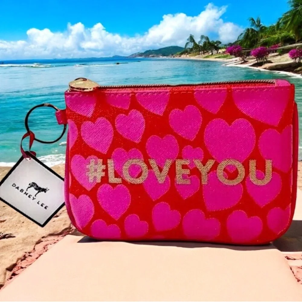Dabney Lee Make-Up Coin Purse Bag Hash Tag # LOVE YOU